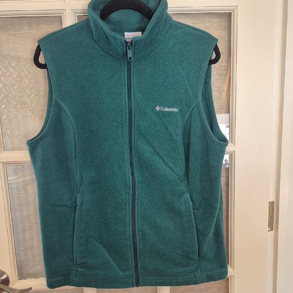 Columbia Benton Springs Women's Fleece Vest  Green  VGUC